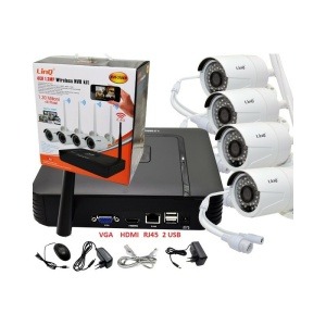 Kit 4 camera de surveillance wireless 1.3 Mega Pixel(NVR-3104W)
