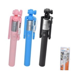 Selfie stick(ZP-3502) blanc - noir- bleu- rose